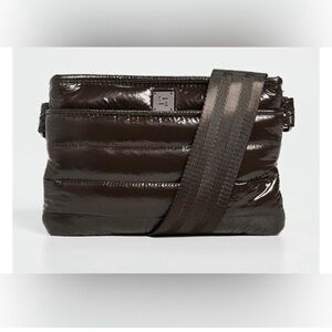Think Royln Bum Bag Quilted Crossbody Brown Shiny Travel Minimal Casual Festival